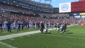 Madden 25 how to change camera: Drake Maye runs down the sideline