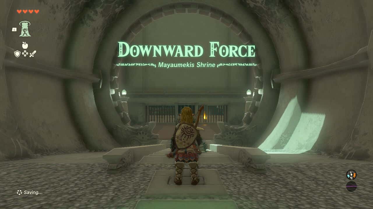 Tears of the Kingdom Mayaumekis Shrine Downward Force guide