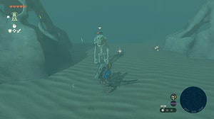 Tears of the Kingdom gibdo: Link fighting against a gibdo in a dark, hazy setting.