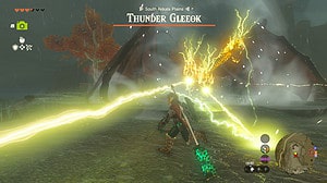 Tears of the Kingdom Thunder Gleeok: Link fighting the Thunder Gleeok.