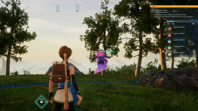 Palworld: an image of Daedream in front of our character