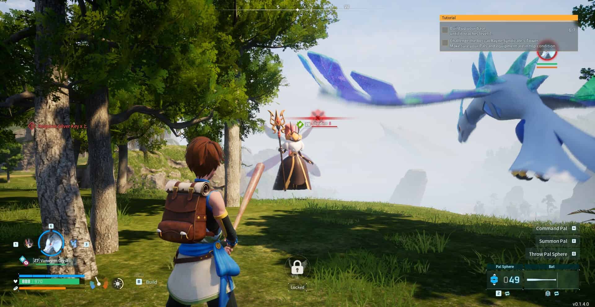 Palworld fighting Elizabee.
