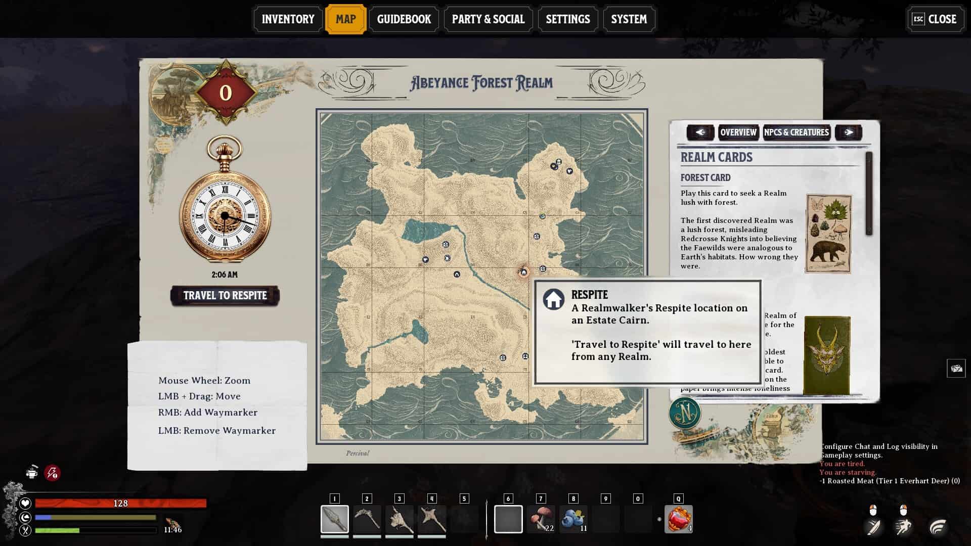 Map showing the Fast Travel point in Nightingale