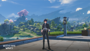 wuthering waves multiplayer - a man stands with scenery behind him