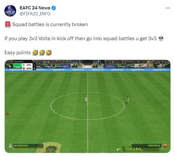 fc 24 3v3 glitch tweet