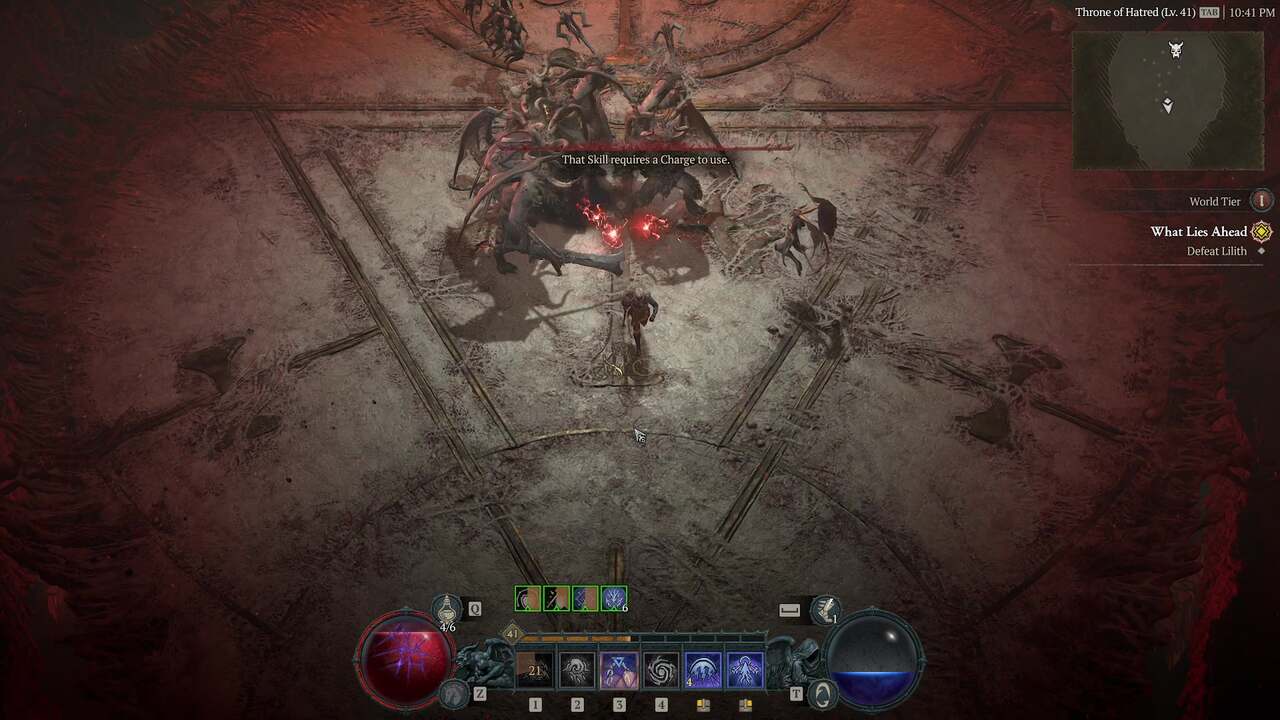 Diablo 4 Lilith boss: Fighting against a horde of enemies.
