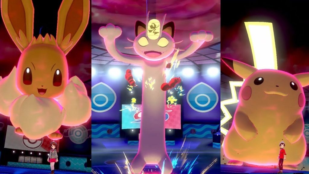 Gigantamax Eevee, Meowth, and Pikachu arrive in Sword & Shield Max Raid Battles