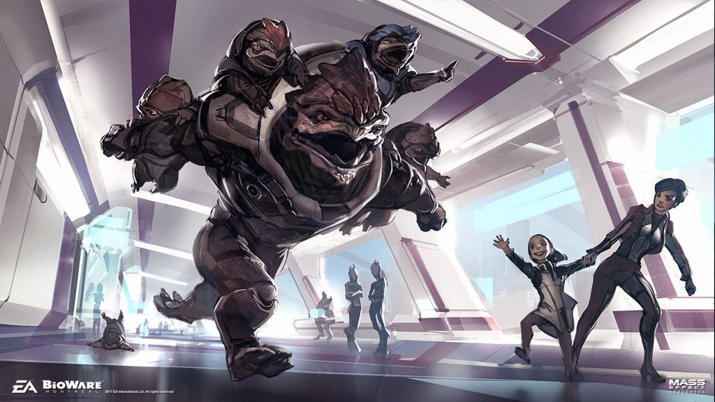 This Mass Effect: Andromeda concept art of baby aliens is the best thing ever