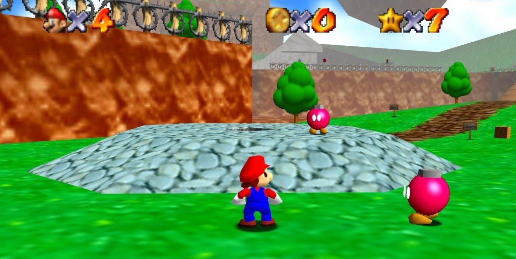Super Mario 64 looking dapper running at 60fps in widescreen