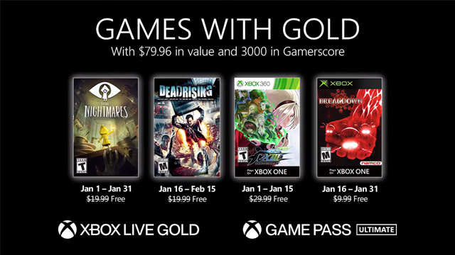 Little Nightmares & Dead Rising are among your Xbox Games With Gold offerings for January 2021