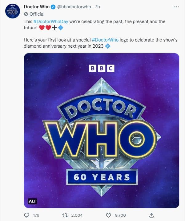 doctor who day 2022 60th anniversary logo tweet