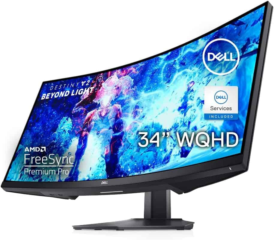 The Dell S3422DWG Curved Monitor is shown on a white background.