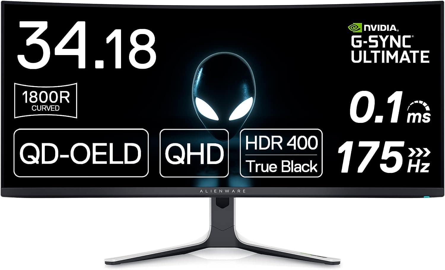 A gaming monitor featuring an alien.