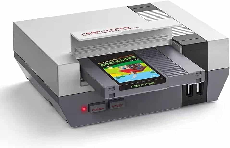 The Retroflag NESPi 4 is a classic Nintendo console that combines the nostalgic gaming experience with the convenience of a built-in cell phone.