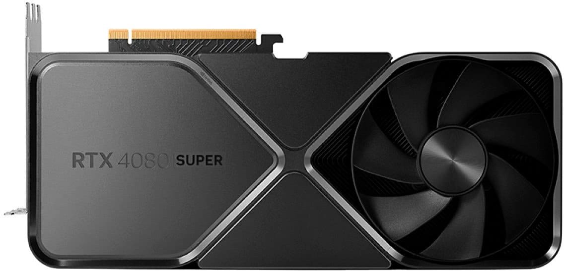 The RTX 2080 Super graphics card, now upgraded to the RTX 4080 Super FE edition.