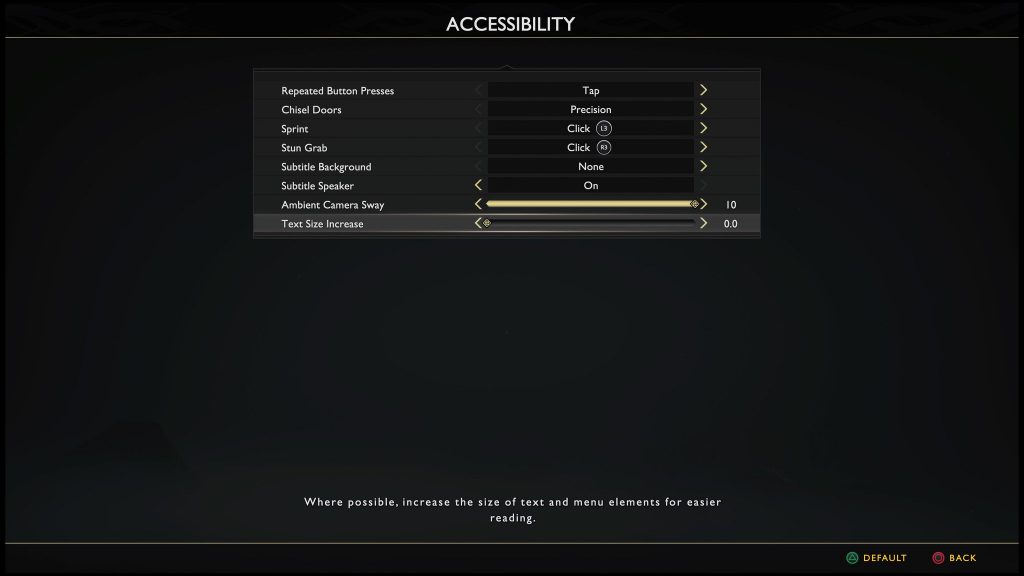 New God of War update improves text size