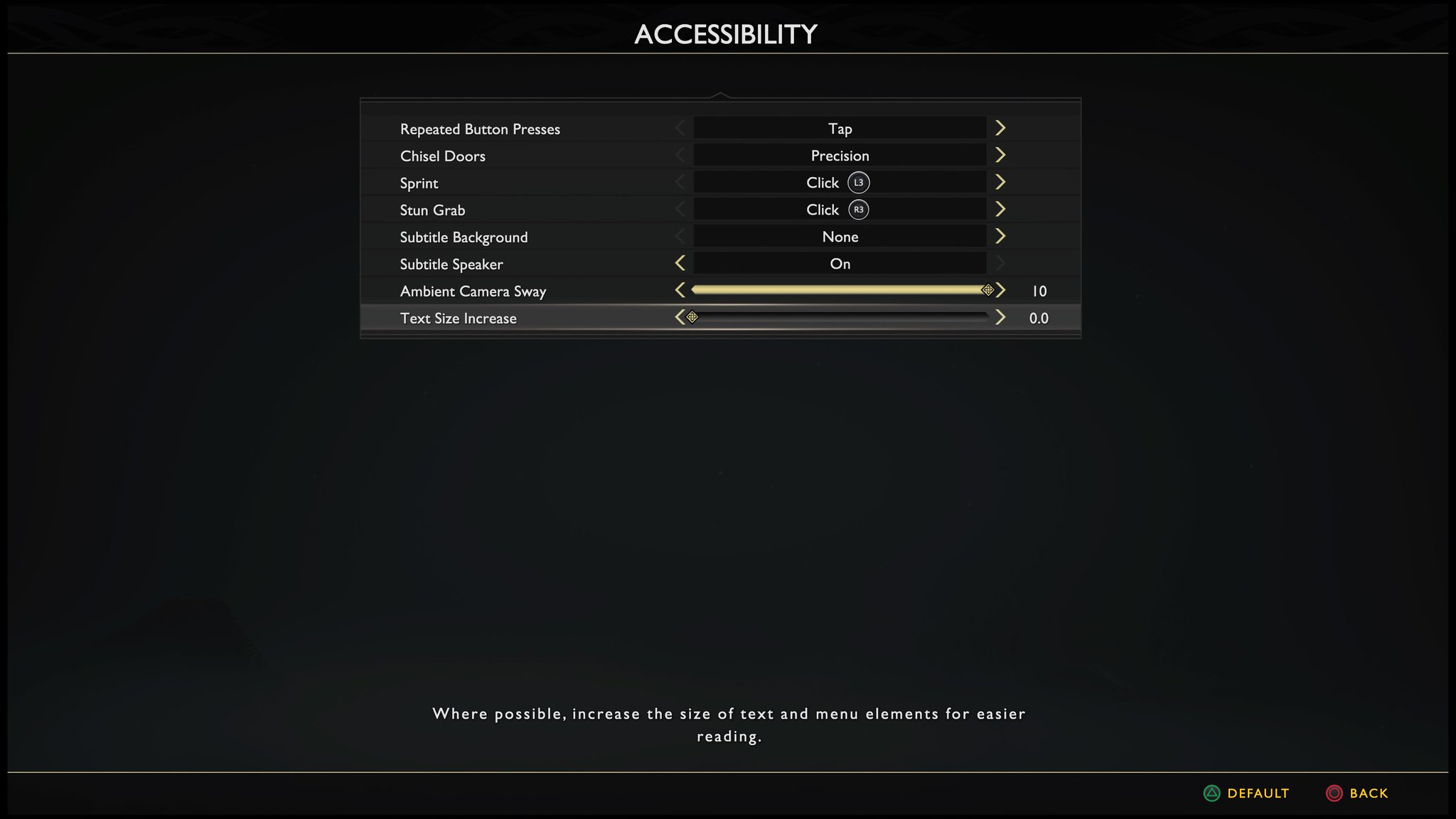 New God of War update improves text size