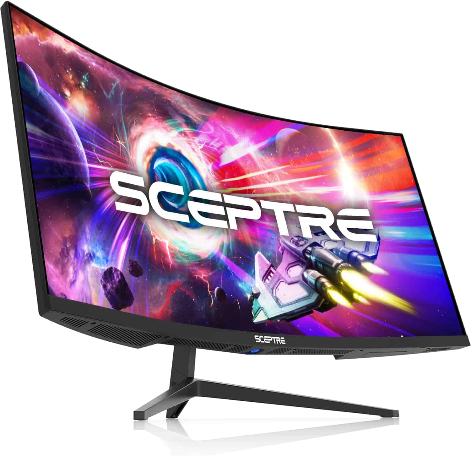 The Sceptre 34-inch Curved Ultrawide Gaming Monitor offers an immersive gaming experience with its curved screen.