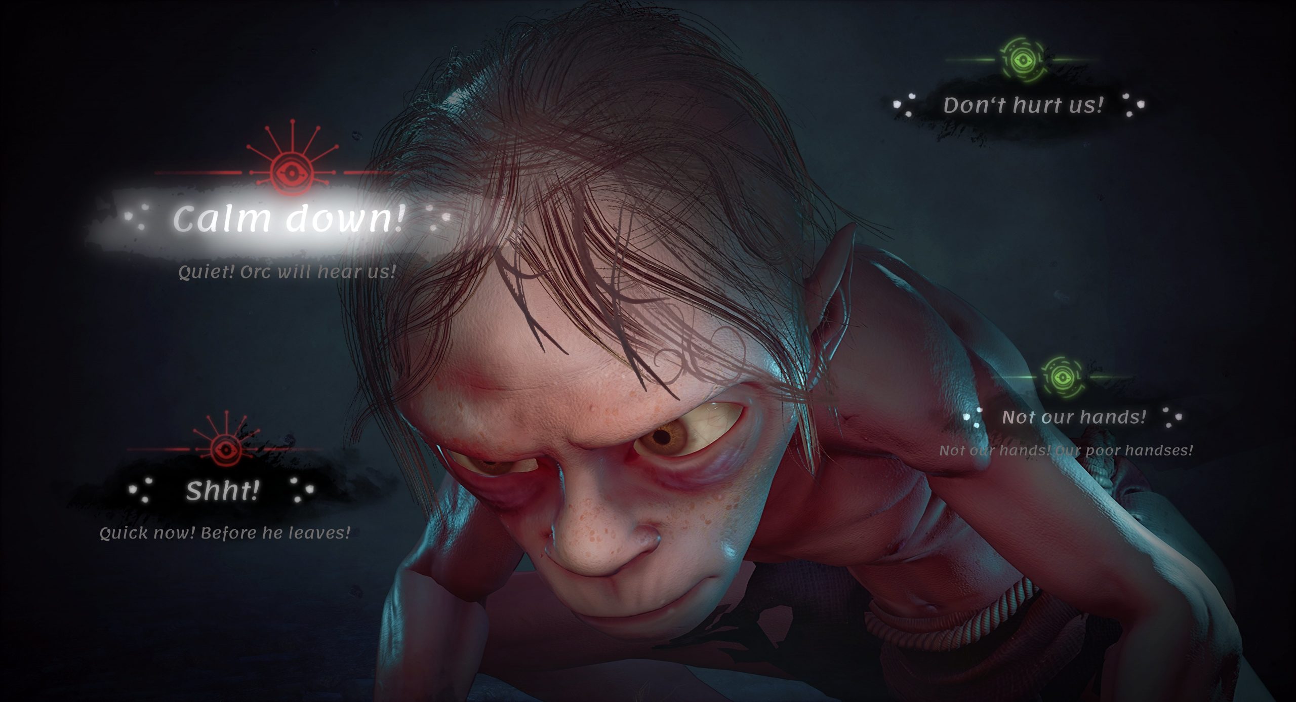 The Lord of the Rings Gollum screenshots share similarities with the movie adaptations