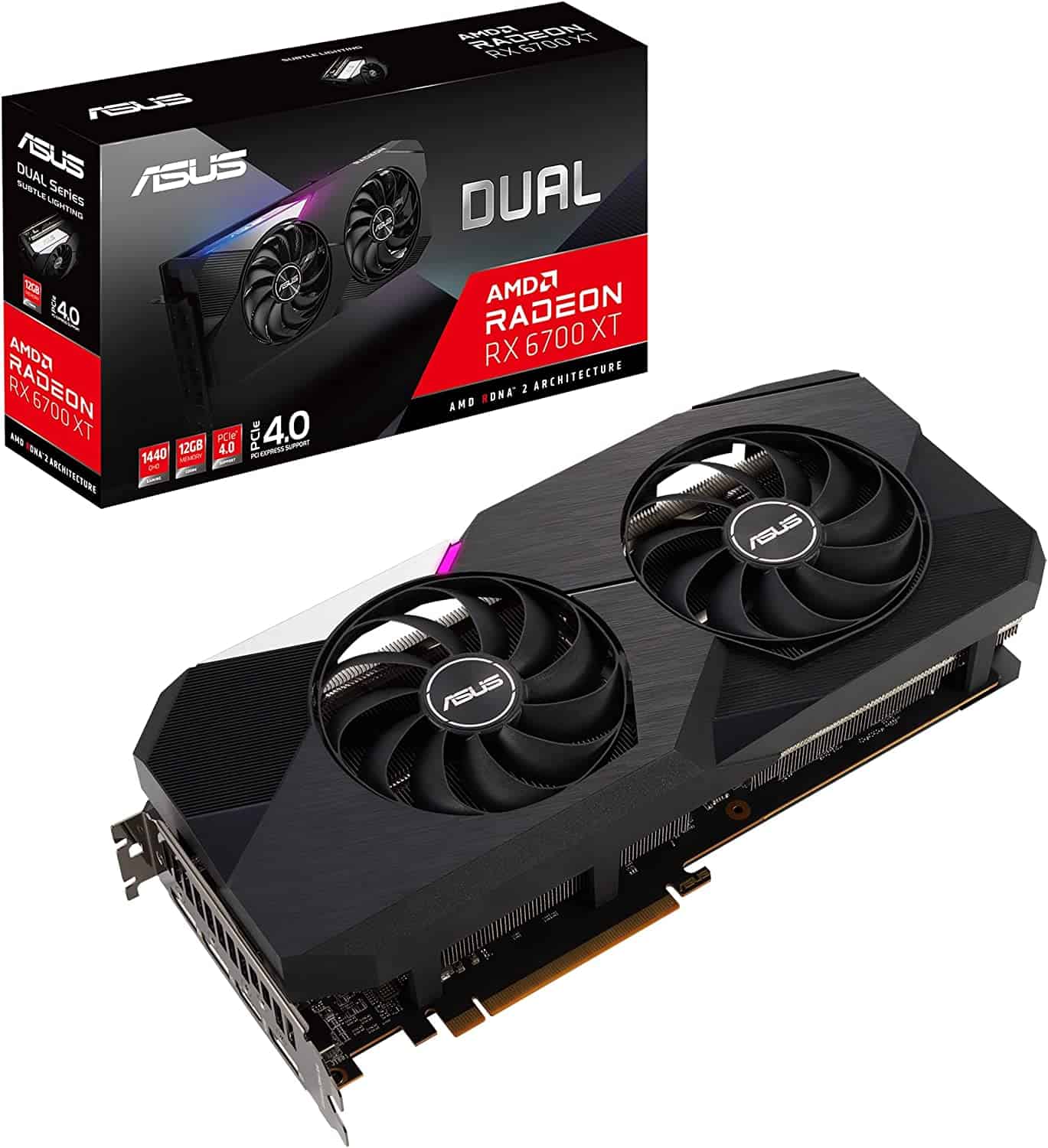 Asus dual AMD Radeon RX 6700 XT.