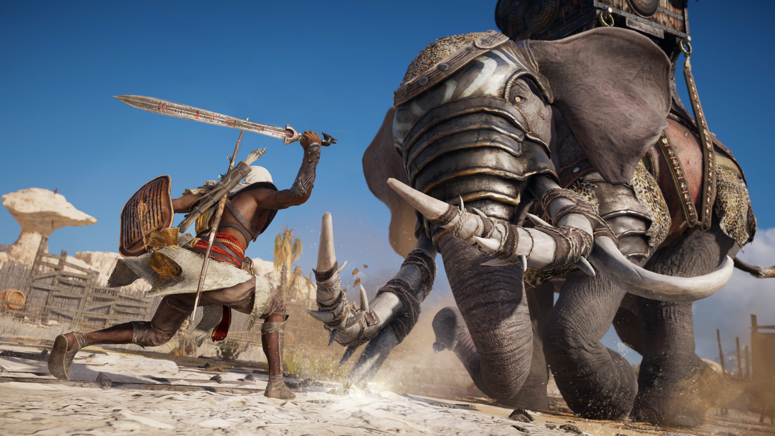 The Assassin’s Creed Origins Tales from the Tomb videos are really weird but show Bayek fighting a god