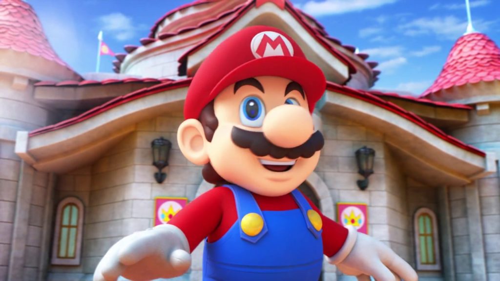 Mario interacts with some real life theme park goers in trailer for Super Nintendo World