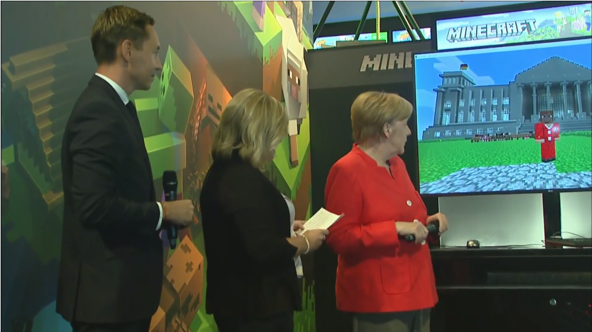 German Chancellor Angela Merkel is bloody loving Gamescom