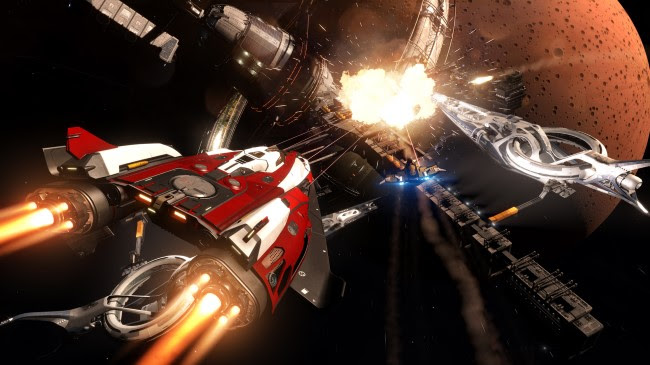 This alien encounter in Elite: Dangerous is super cool