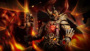 Diablo 4 season 4 loot reborn release date - a flaming monster in armor wields a sword.