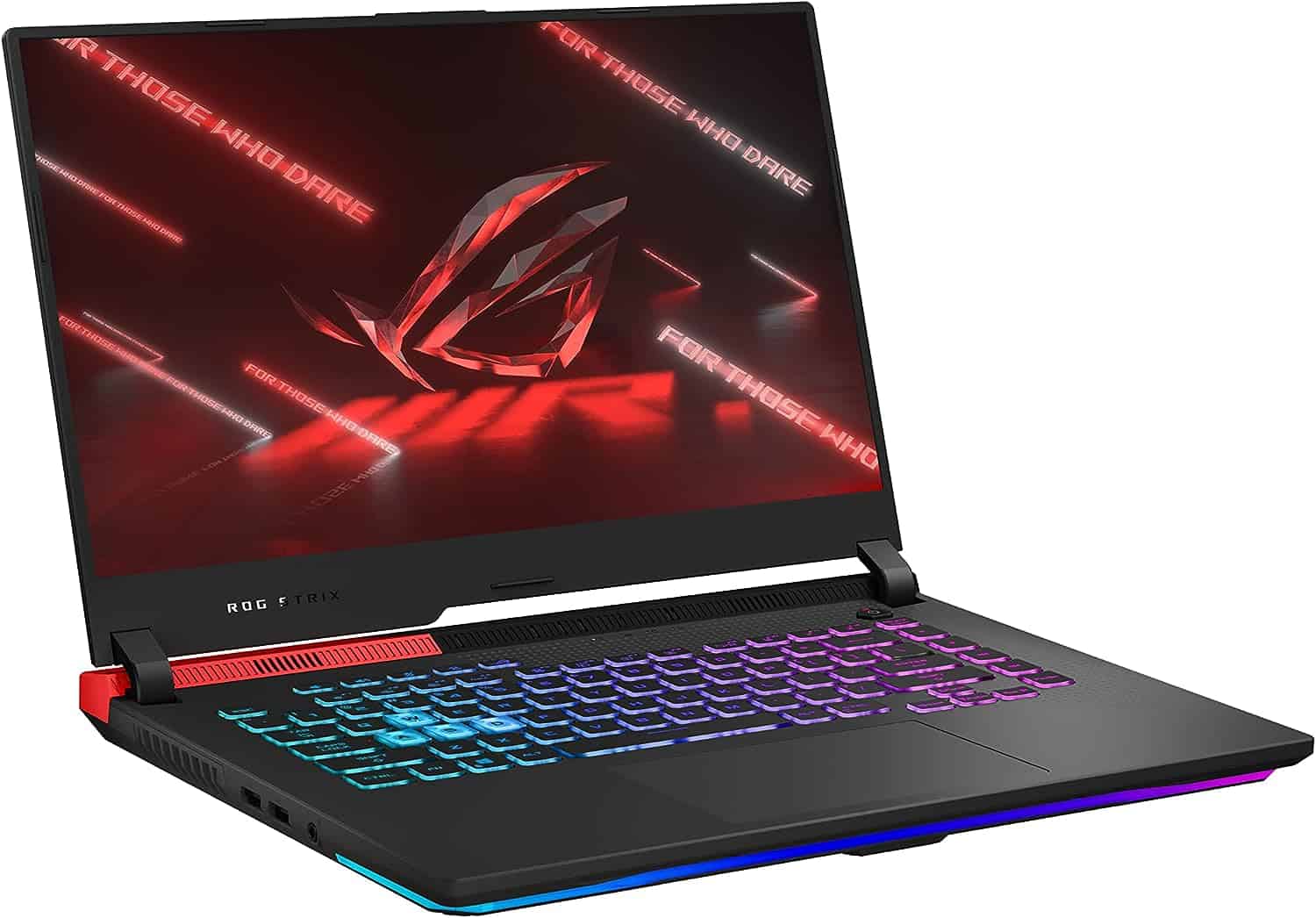 The ASUS ROG Strix G15 Advantage Edition laptop is open on a white background.