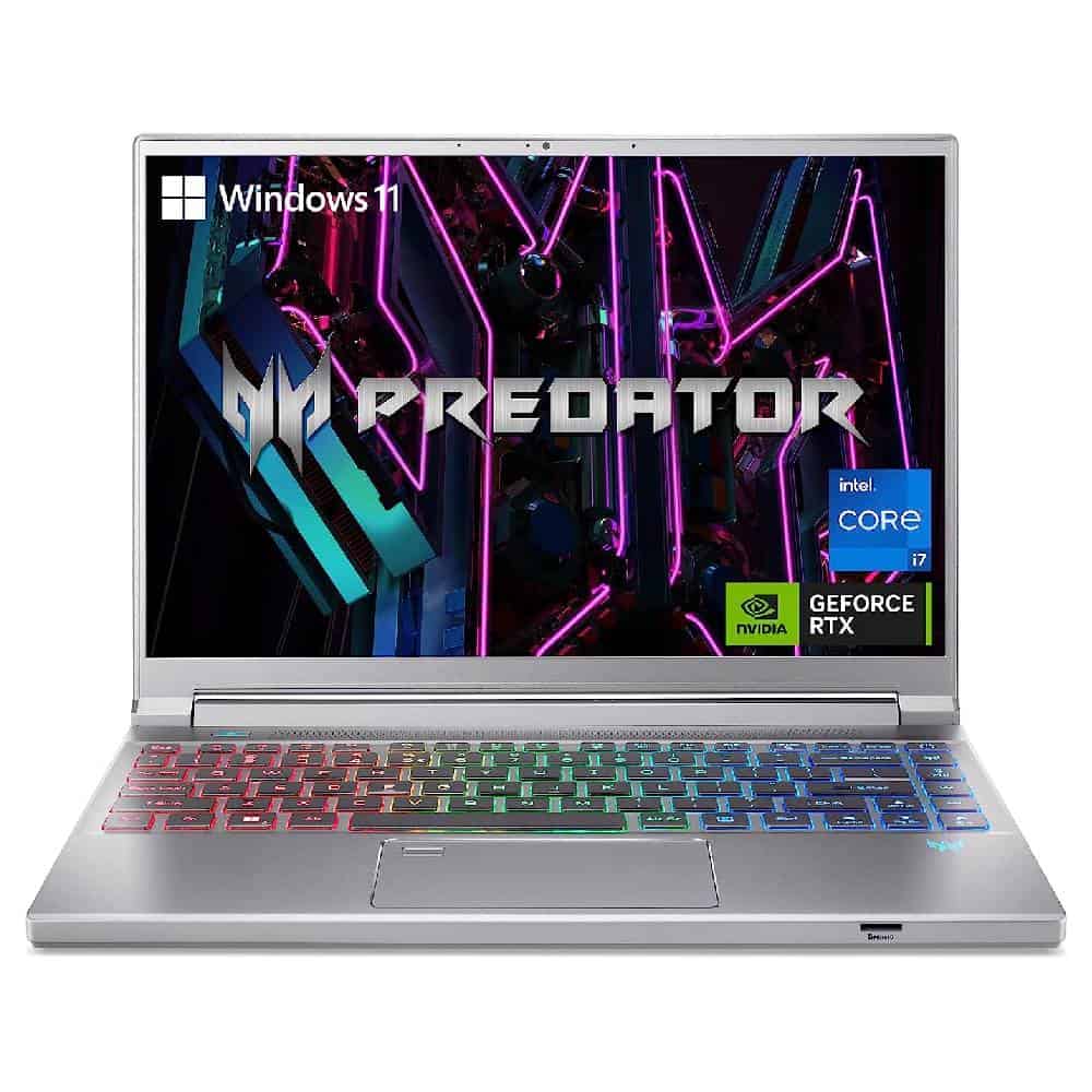 The Acer Predator Laptop is showcased on a white background.