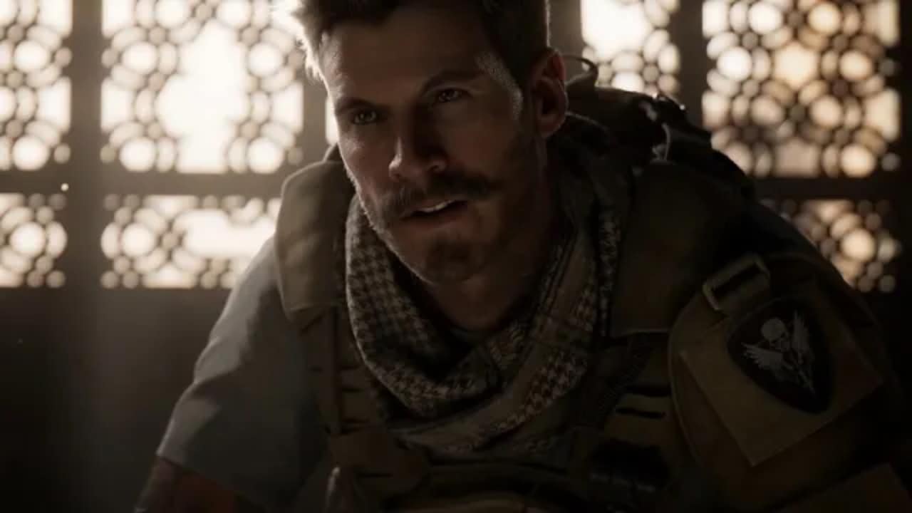 A man with a mustache is standing in a dark room from the Modern Warfare 3 characters list.