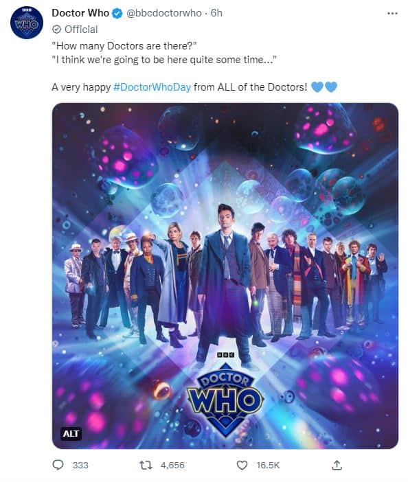 doctor who day 2022 on screen doctors tweet