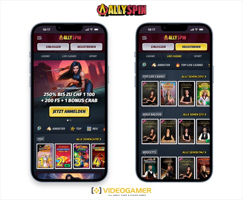 AllySpin Casino mobile Version für Deutschland