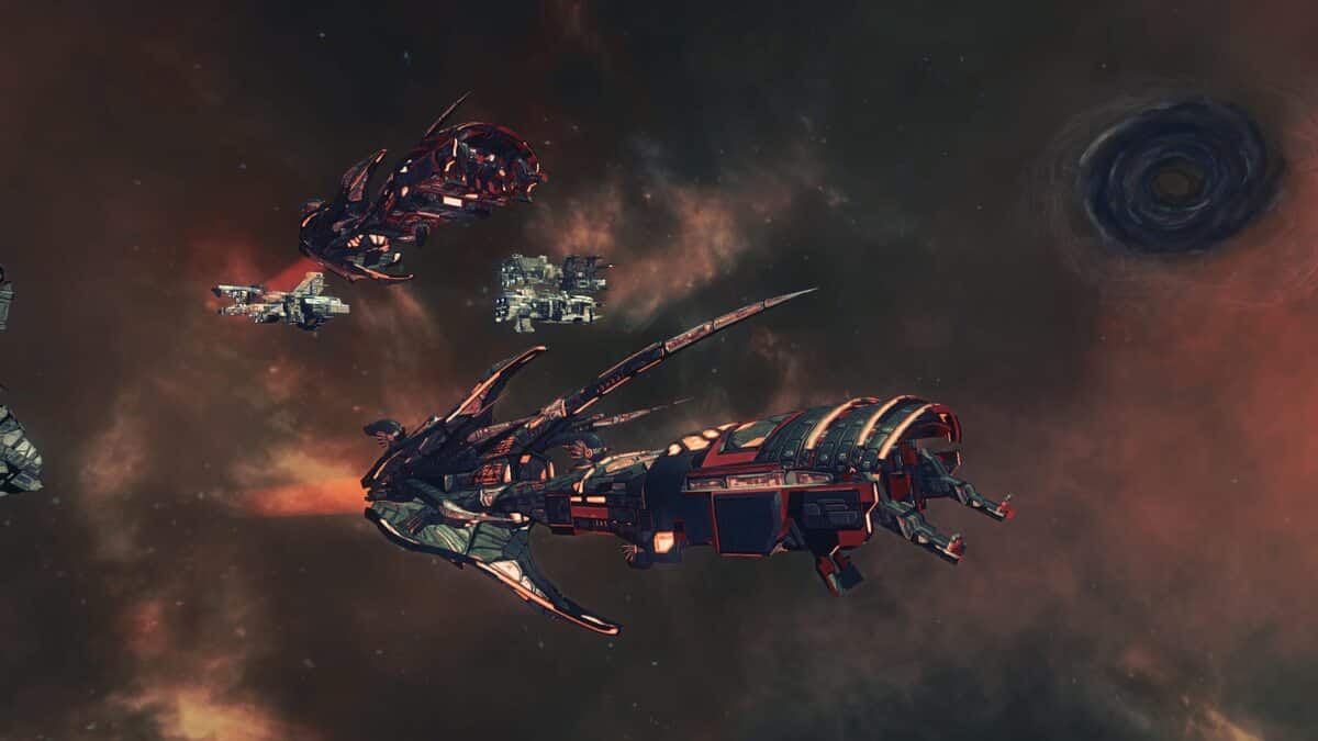 Space ships exploring the area in Ancient Space