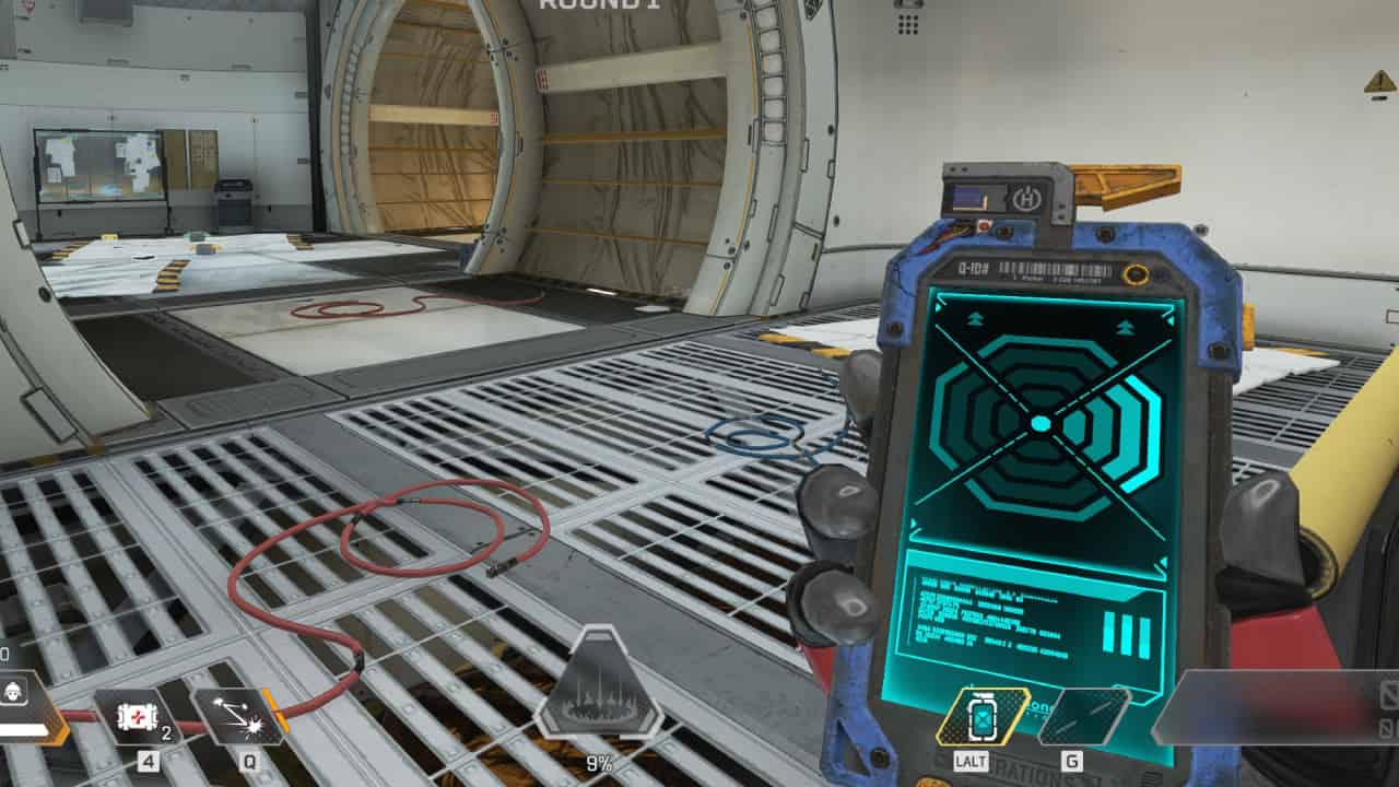 Apex Legends Neon Network: The Node Tracker being held up in-game.