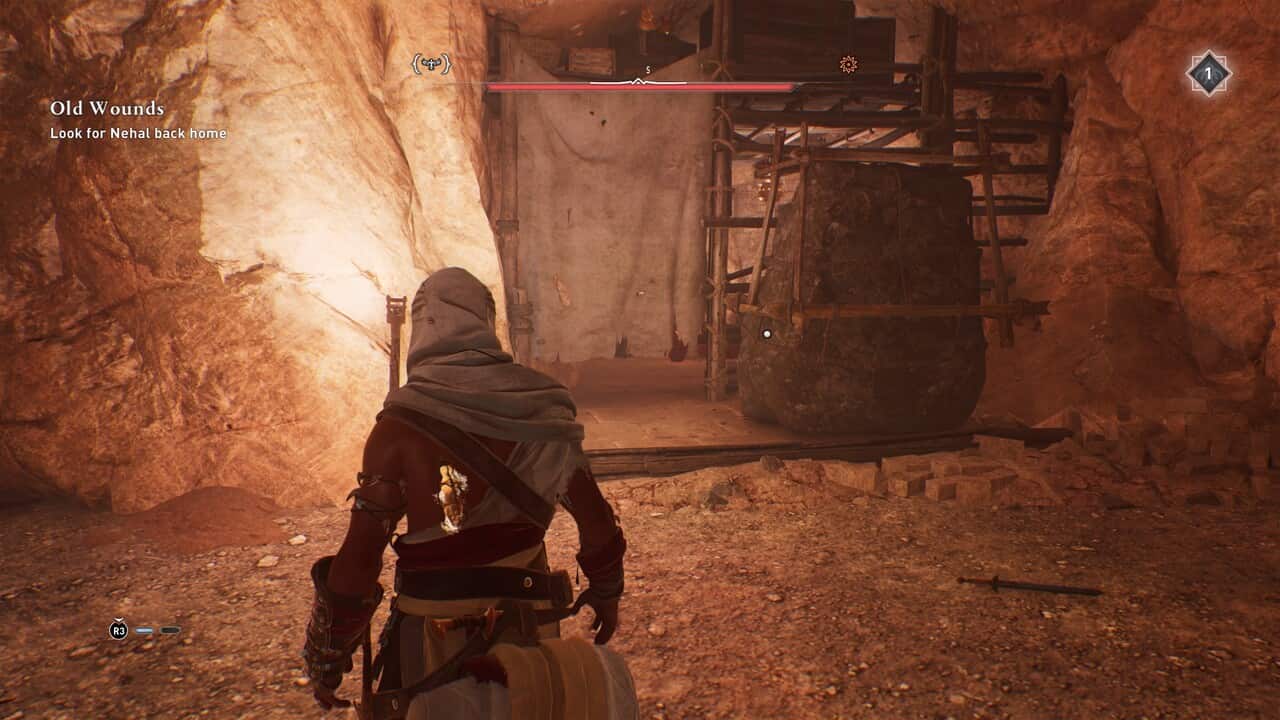 Assassin’s Creed Mirage - how to destroy the rock wall in Dur-Kurigalzu: location of fire pot.