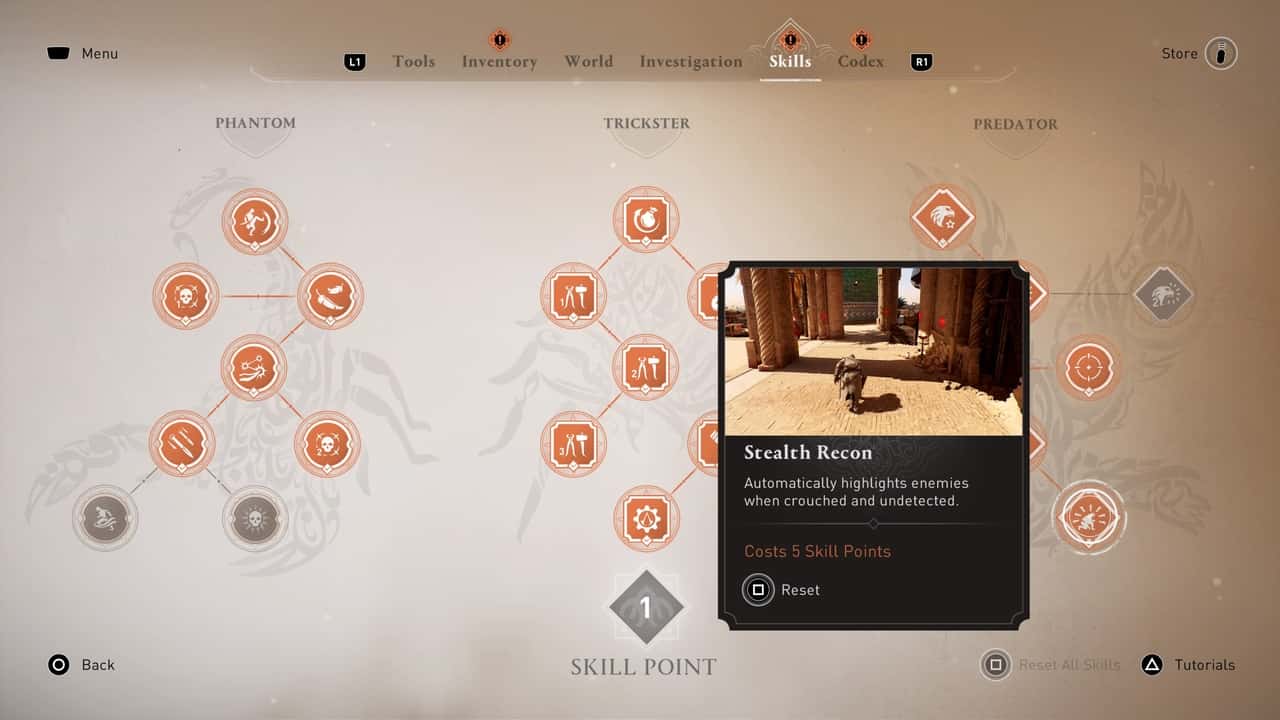 Best skills in Assassin's Creed Mirage: predator branch of skill tree.