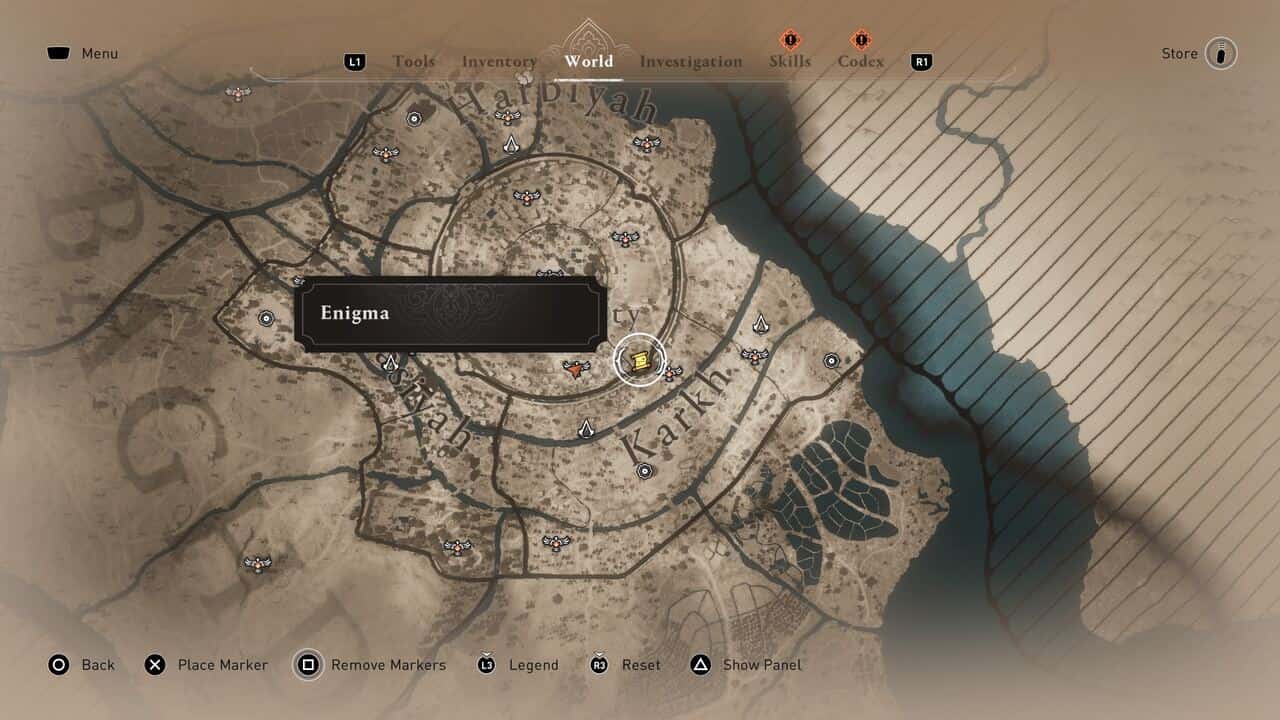 Assassin's Creed Mirage Enigma locations and solutions
