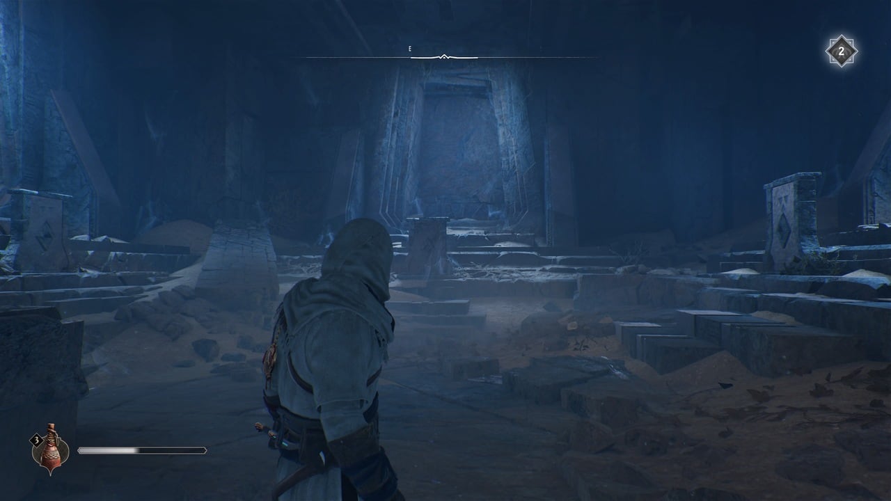 Assassin's Creed Mirage hidden place: Basim in the secret chamber.