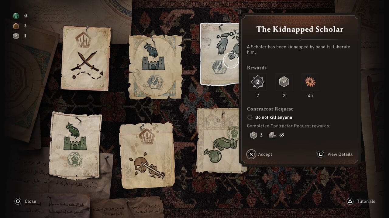 Assassin's Creed Mirage - how to get skill points: Contract Board at a Hidden Ones Bureau.