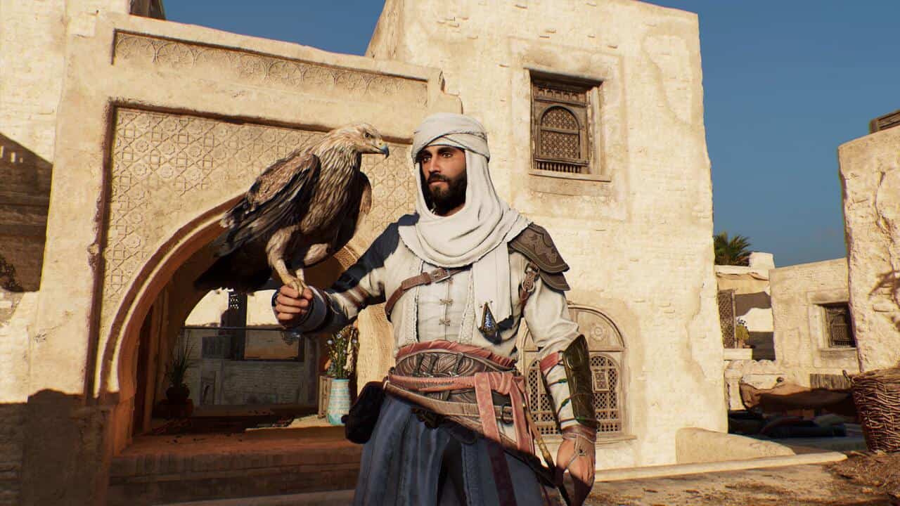 Assassin's Creed Mirage - how to get skill points: Basim with Enkidu.