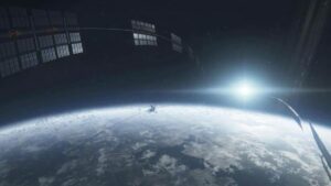 A stunning view of the earth from space.