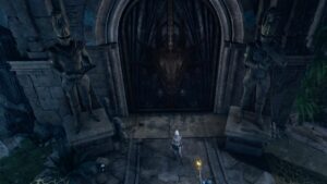 A screenshot of a door in Baldur's Gate 3 video game.