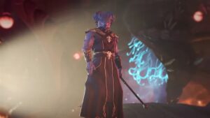 Baldur's Gate 3 Warlock build guide: Dragonborn warlock posing