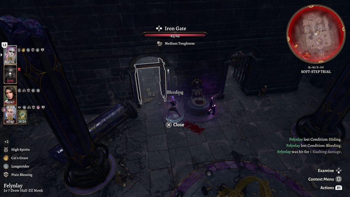 A screenshot of a room in a video game featuring the Gauntlet of Shar in Baldur's Gate 3.