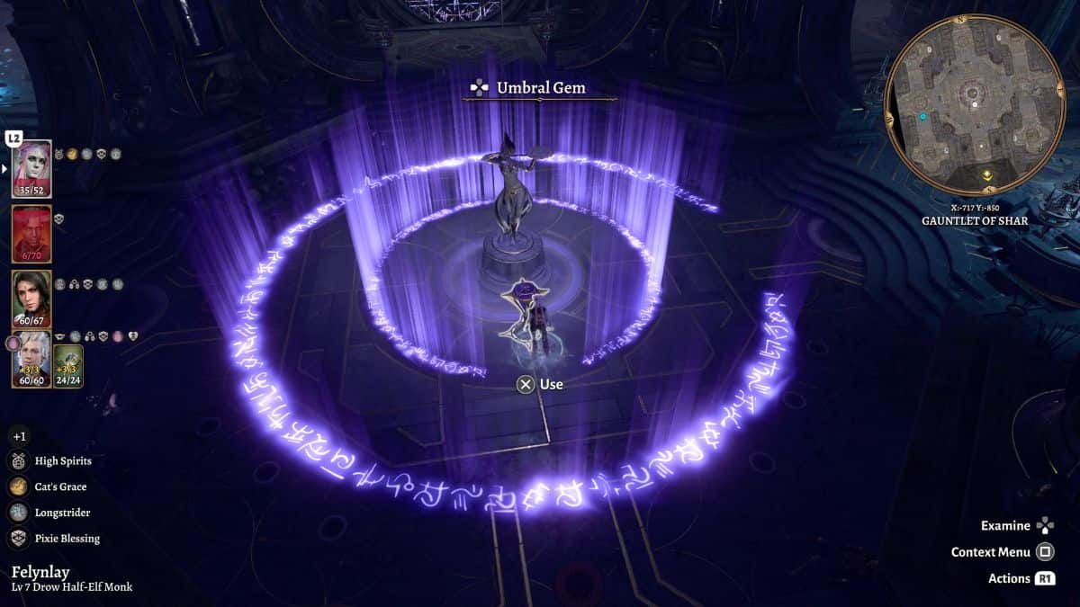 Baldurs-Gate-3-Gauntlet-of-Shar-Statue-Puzzle
Modified Description: A screenshot of a dungeon in a video game.