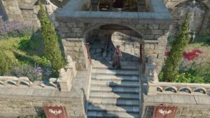 Baldurs-gate-3-Strange-Flower-Key-Player-In-Front-of-Temple