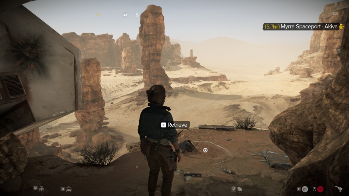 Star Wars Outlaws Nix Treasures: Kay exploring Tatooine.