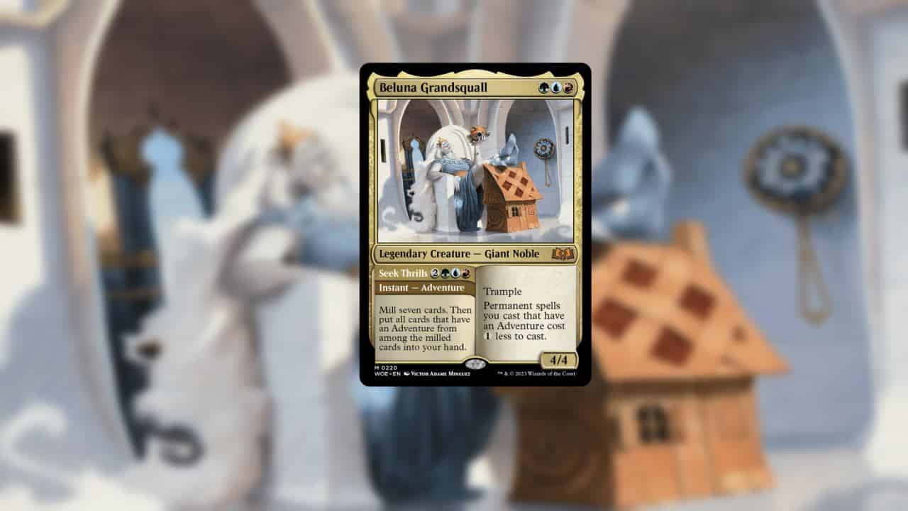 An MTG Beluna Grandsquall card. Image captured by VideoGamer.